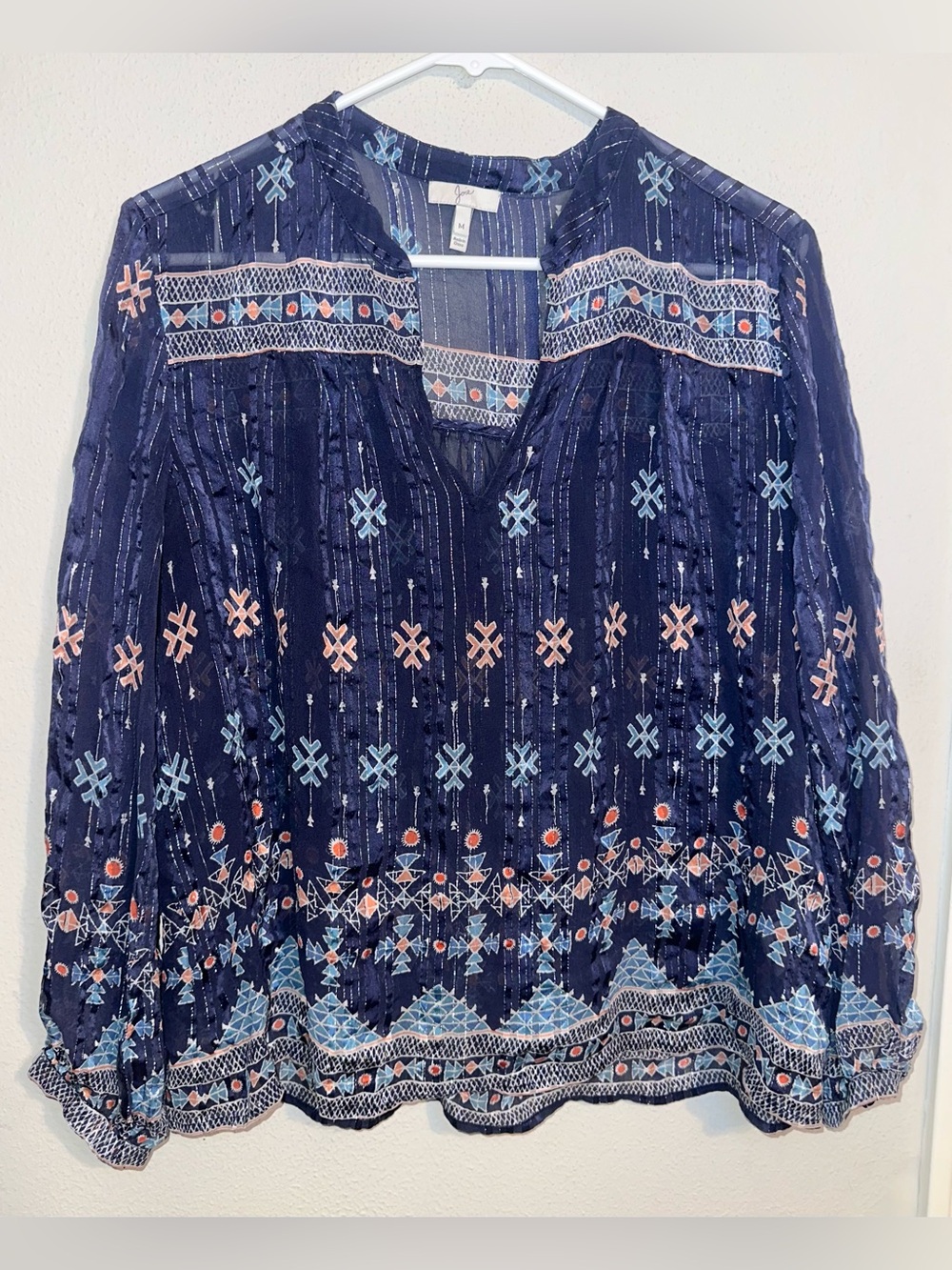 Joie Navy Blue Blouse Boho